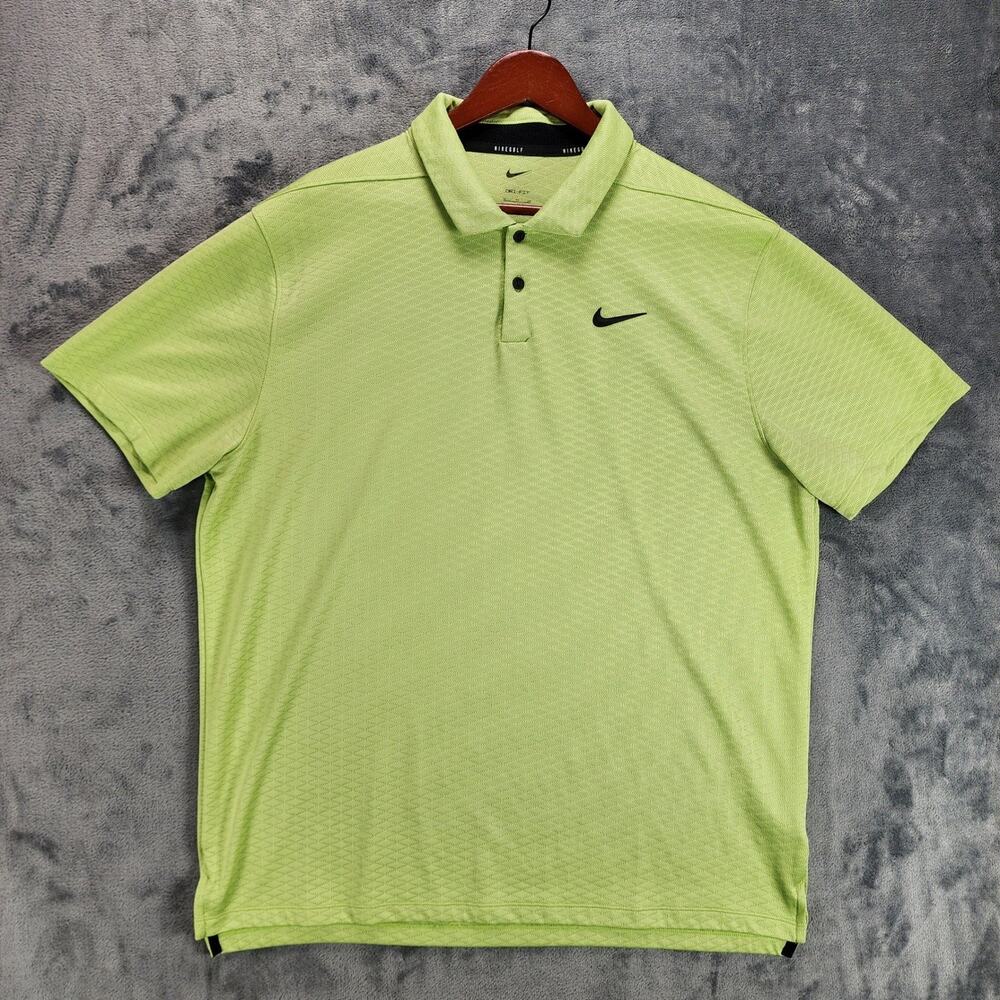Nike Golf Dri FIT Polo Shirt Men's XL Green Short Sleeve Performance DH0814-332